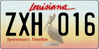 LA license plate ZXH016