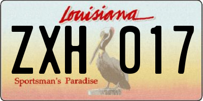 LA license plate ZXH017