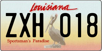 LA license plate ZXH018