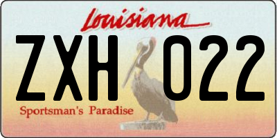 LA license plate ZXH022