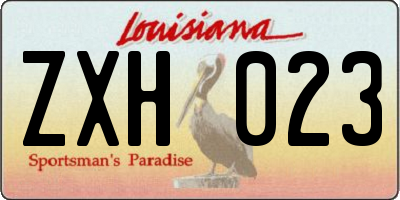 LA license plate ZXH023