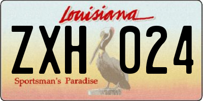 LA license plate ZXH024