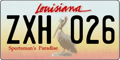 LA license plate ZXH026