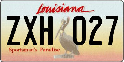 LA license plate ZXH027