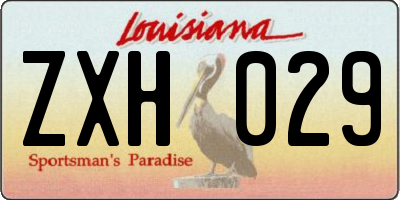LA license plate ZXH029