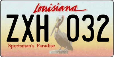 LA license plate ZXH032