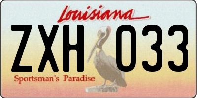 LA license plate ZXH033