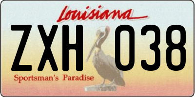 LA license plate ZXH038