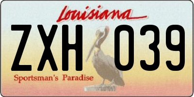 LA license plate ZXH039