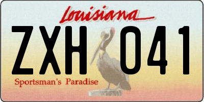 LA license plate ZXH041