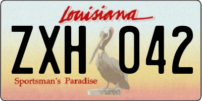 LA license plate ZXH042