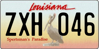 LA license plate ZXH046