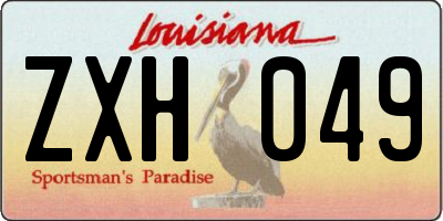 LA license plate ZXH049
