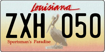 LA license plate ZXH050