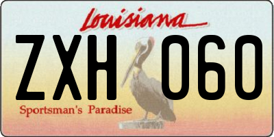 LA license plate ZXH060