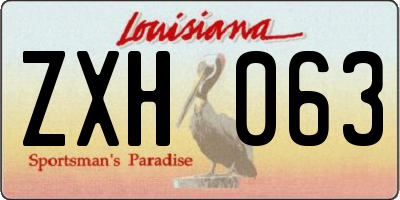 LA license plate ZXH063