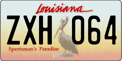 LA license plate ZXH064