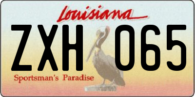 LA license plate ZXH065