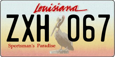 LA license plate ZXH067