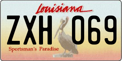 LA license plate ZXH069
