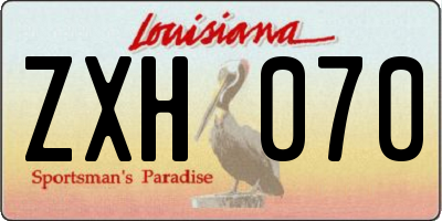 LA license plate ZXH070