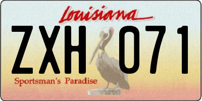 LA license plate ZXH071