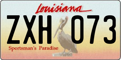 LA license plate ZXH073