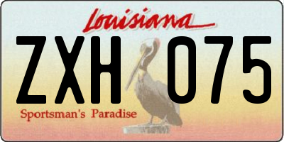 LA license plate ZXH075