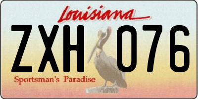 LA license plate ZXH076