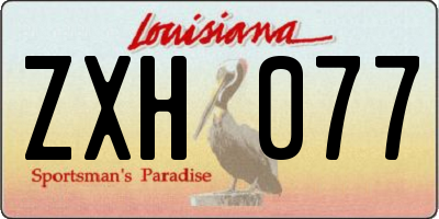 LA license plate ZXH077