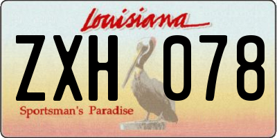 LA license plate ZXH078