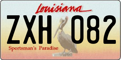 LA license plate ZXH082