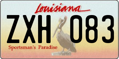 LA license plate ZXH083