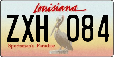 LA license plate ZXH084