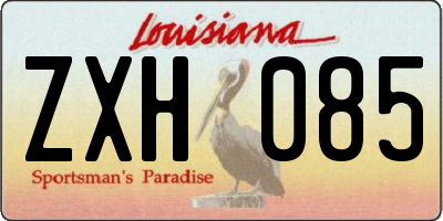 LA license plate ZXH085