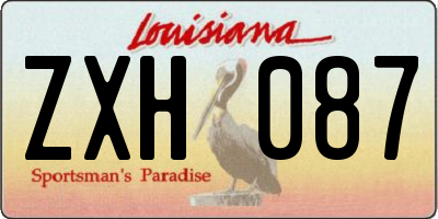 LA license plate ZXH087