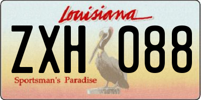 LA license plate ZXH088