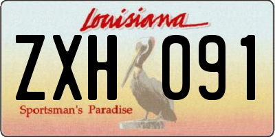 LA license plate ZXH091