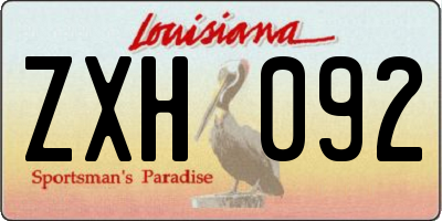 LA license plate ZXH092