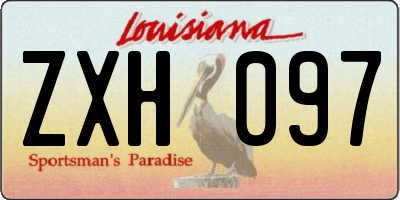 LA license plate ZXH097