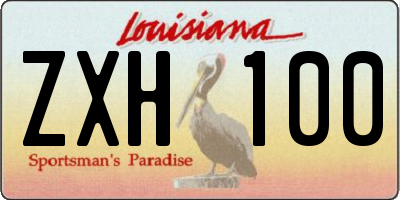 LA license plate ZXH100