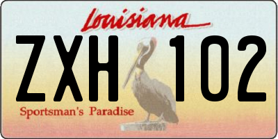 LA license plate ZXH102