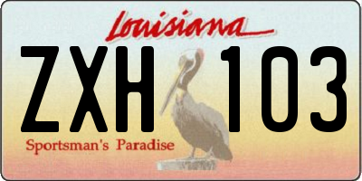 LA license plate ZXH103