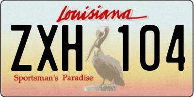 LA license plate ZXH104