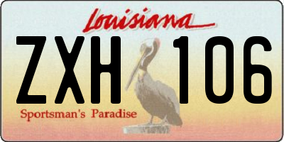 LA license plate ZXH106