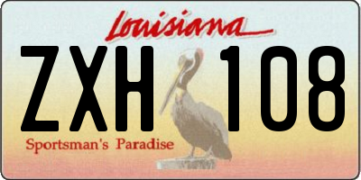 LA license plate ZXH108