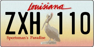 LA license plate ZXH110