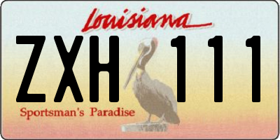 LA license plate ZXH111