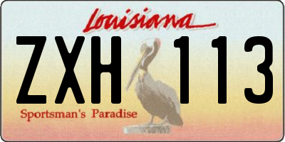 LA license plate ZXH113