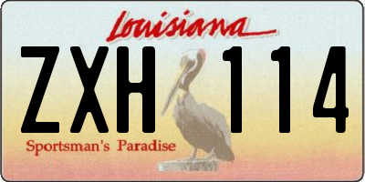 LA license plate ZXH114